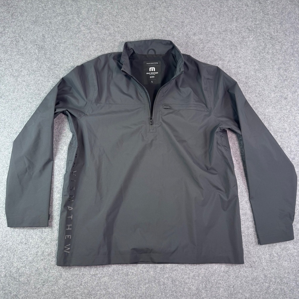 TravisMathew Cold Weather Collection City Quarter Zip Jacket Mens Large Black